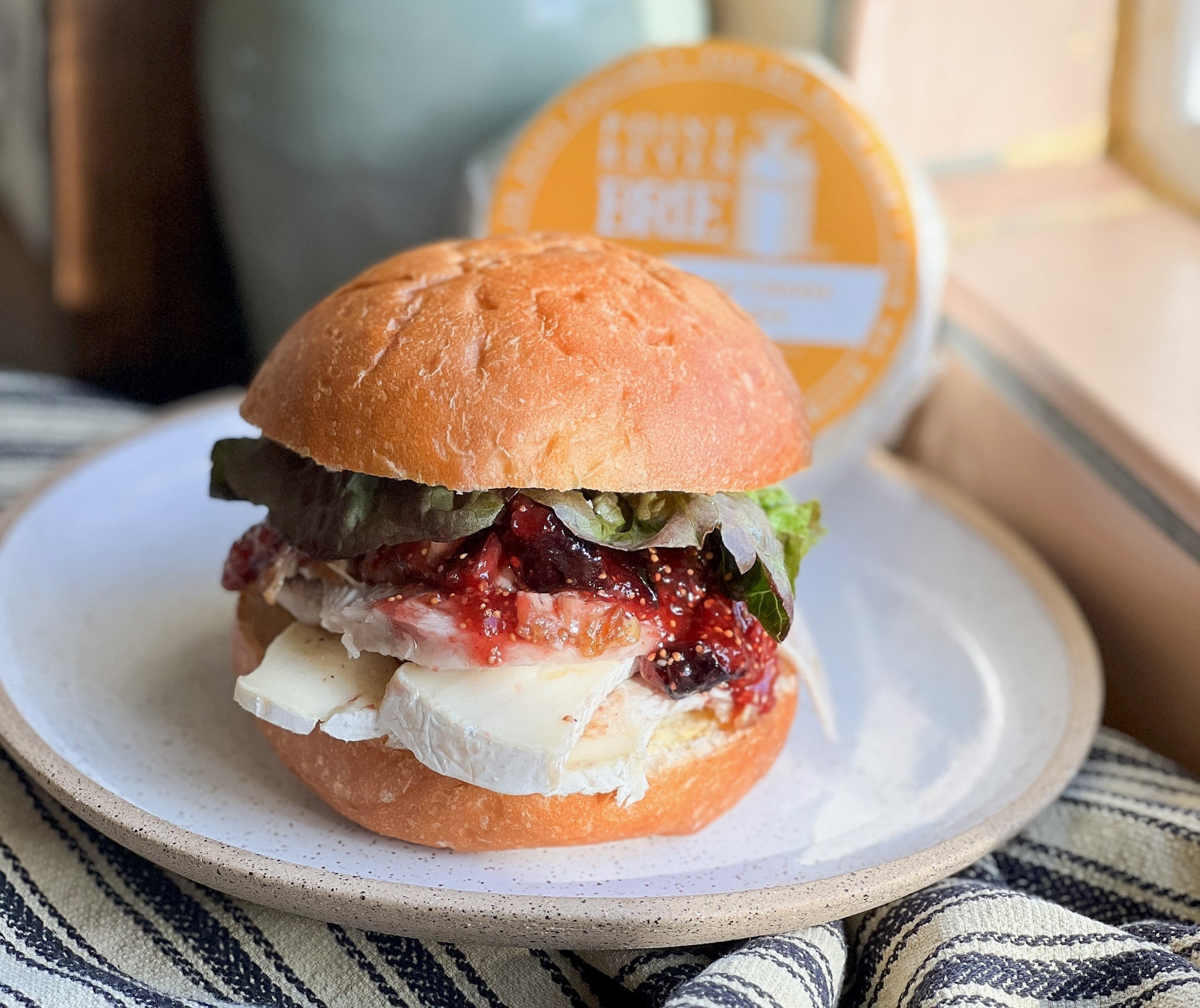 roast pork tenderloin sandwich with brie