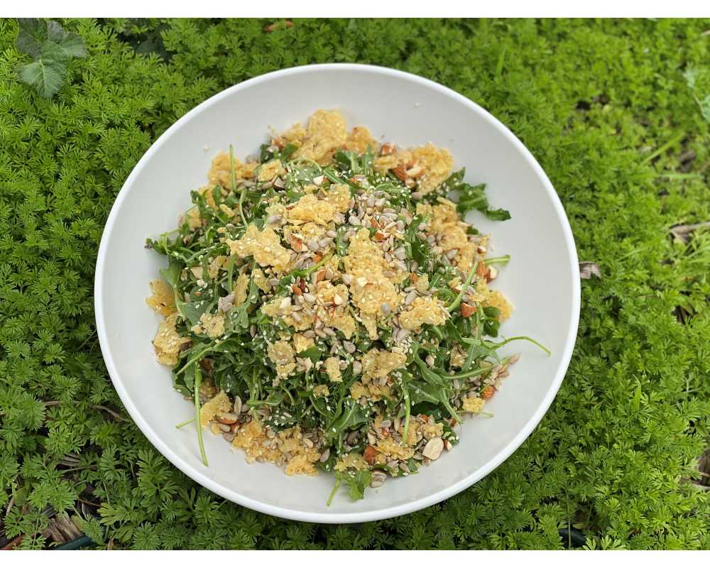 Fresh Herb Salad with Almonds, Seeds & TomaProvence