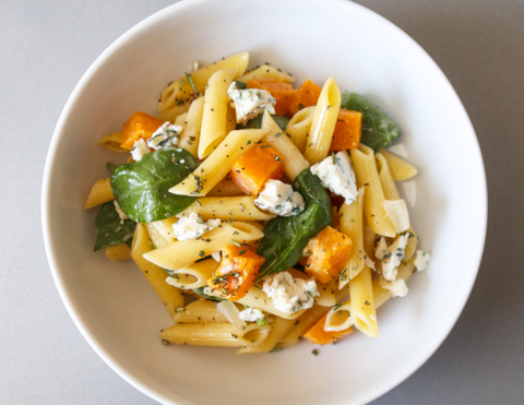 Butternut Squash, Spinach and Rosemary Pasta with Original Blue Cheese
