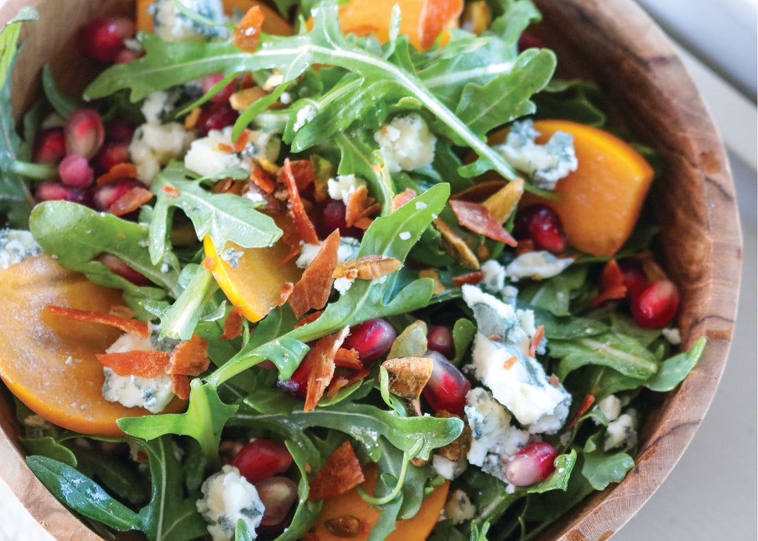 Autumn Arugula Salad with Bay Blue