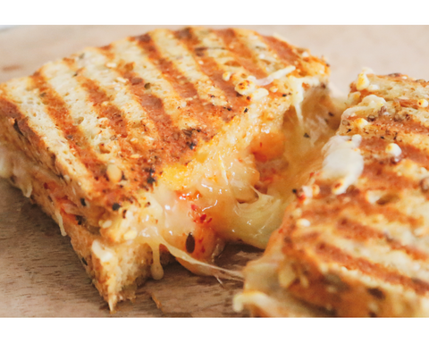 TomaRashi and Kimchi Grilled Cheese 