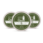 Three containers of Point Reyes Quinta soft-ripened cheese on a white background