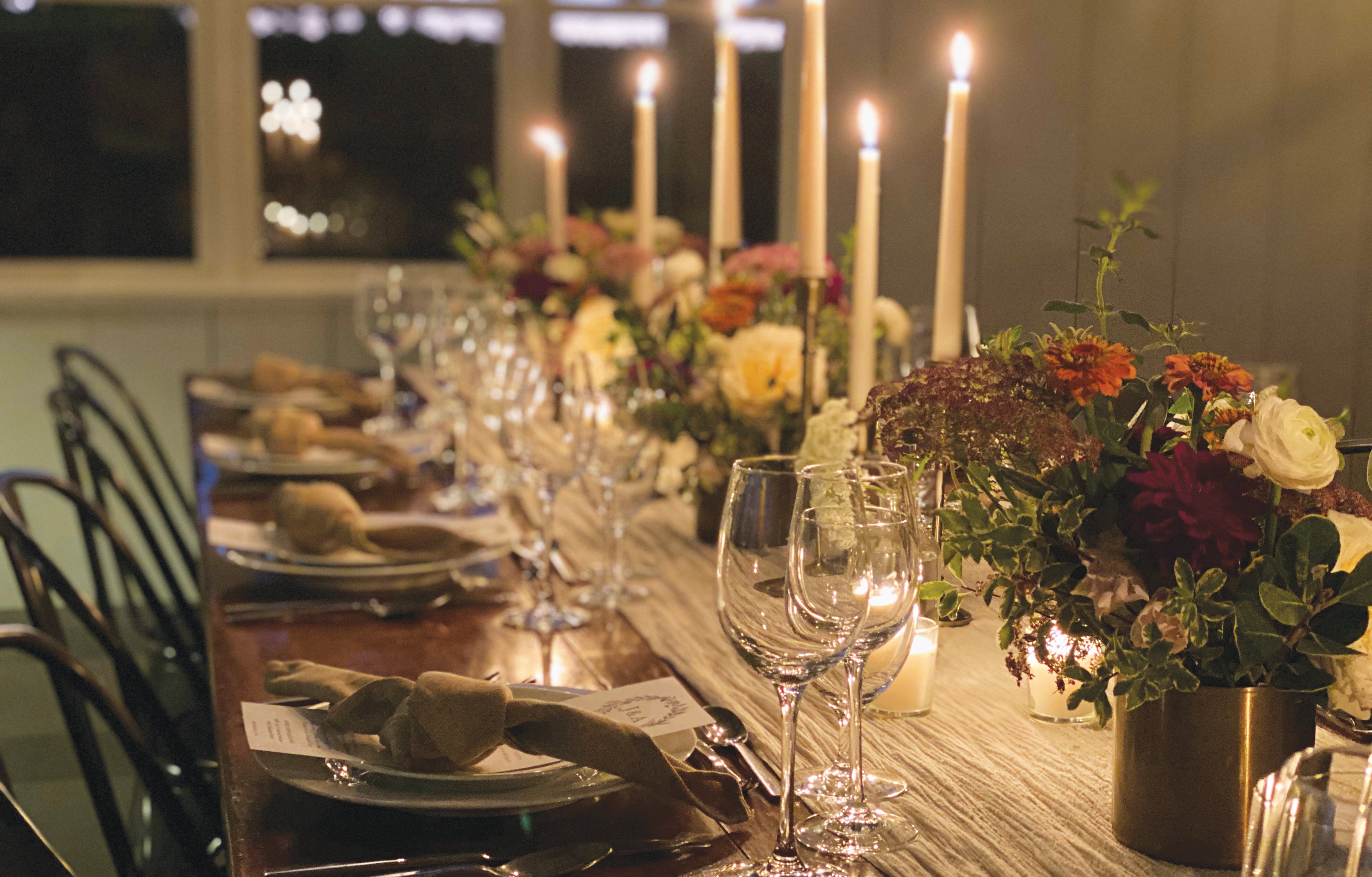 a table set for dinner