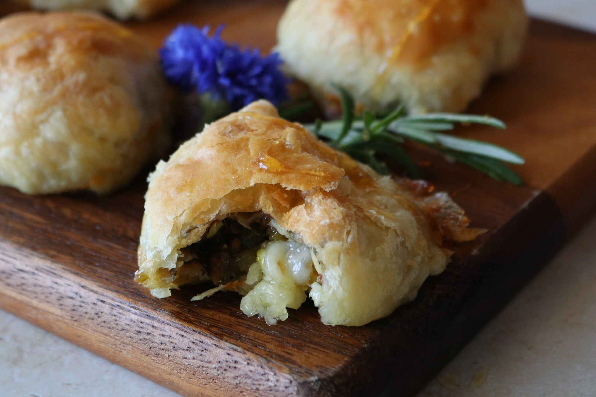 puff pastry with brie and pistachios