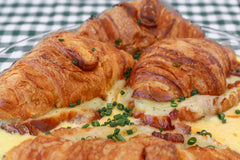 croissant bake with eggs and Bacon