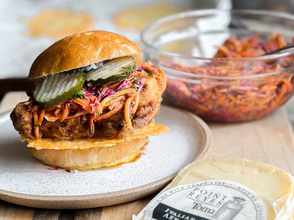 Buttermilk Fried Chicken Sandwich with a Toma Skirt