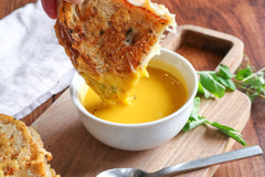 grilled cheese dipped in soup