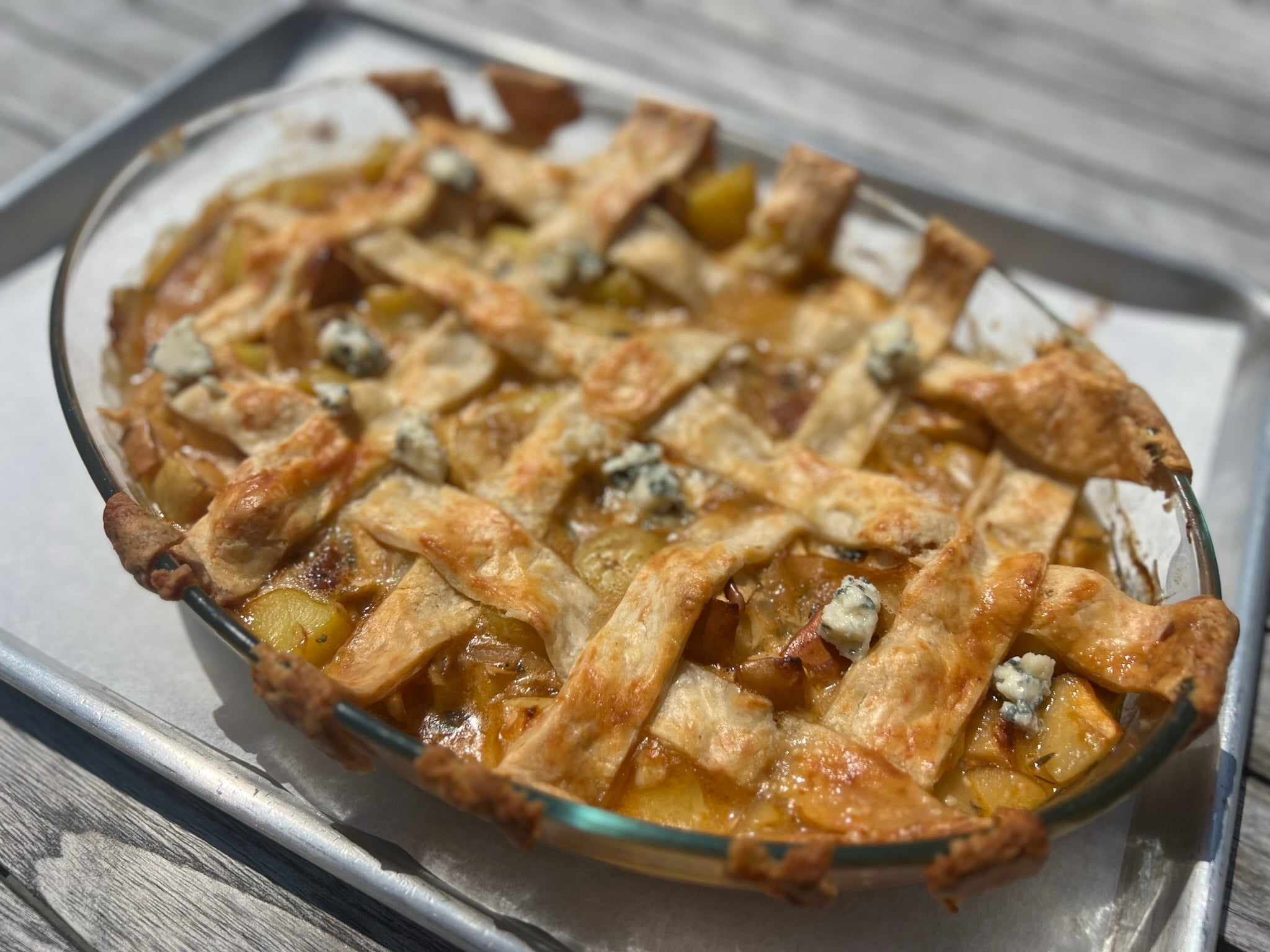 Apple and Potato Pie with Toma & Bay Blue