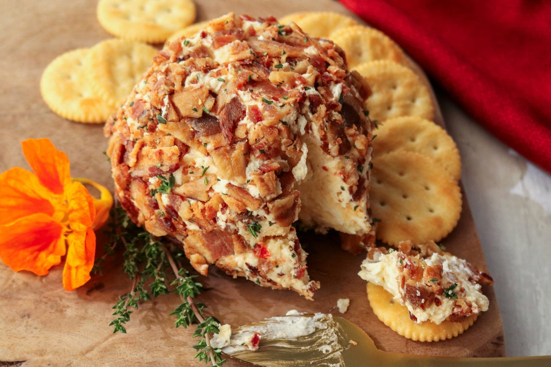Pimento cheese rolled in bacon