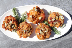 pancetta and sage stuffing muffins with bay blue