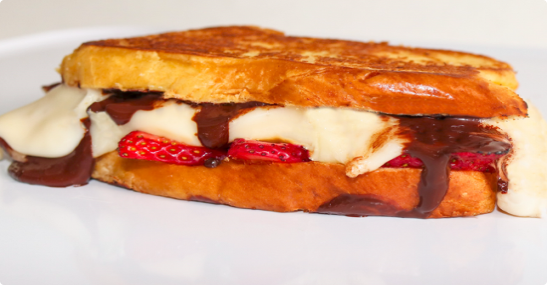 Quinta, Strawberry, and Chocolate Toasted Sandwich 