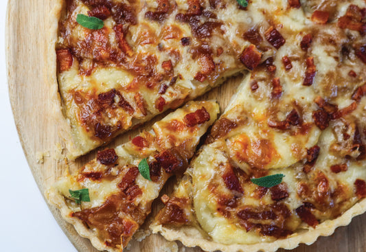 Toma, Caramelized Onion, Potato & Bacon Tart 