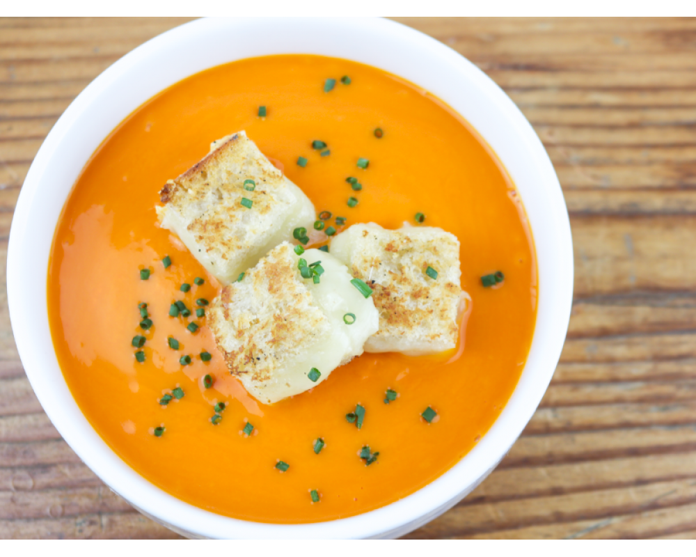 Tomato Soup Recipe with Grilled Cheese Homemade Croutons – Point Reyes ...