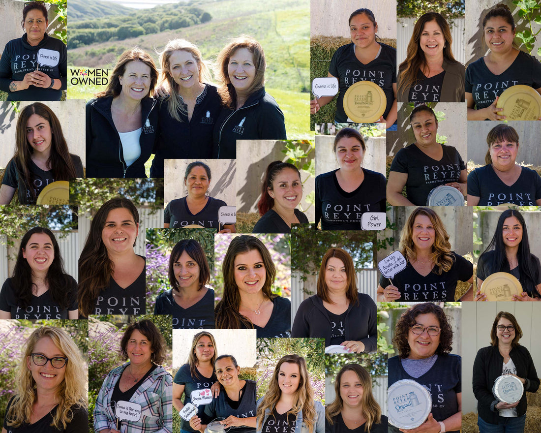 a collage image of women who work at point reyes farmstead