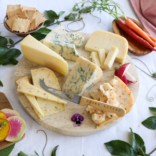 Everyday Essentials gift pack prepared on a round board