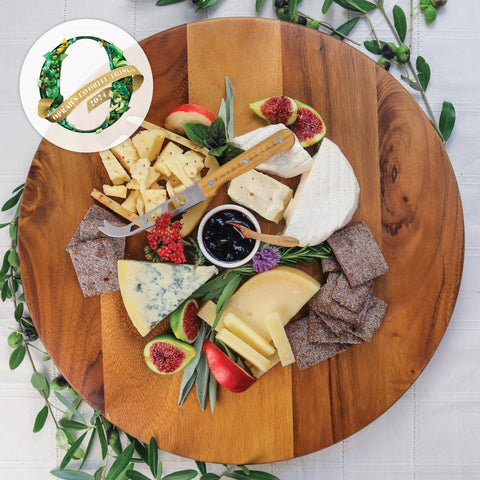 Product: cheese and thank you gift pack on round board with oprah logo