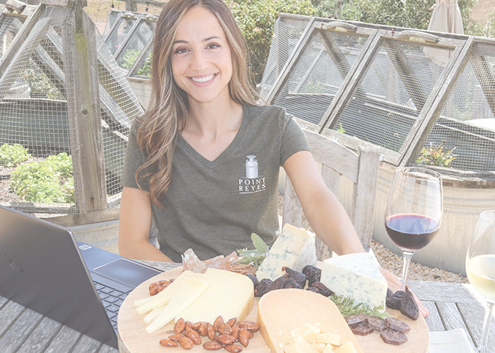 woman hosting a virtual tasting